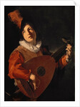 Young Man with a Lute by Bartolomeo Manfredi