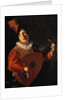 Young Man with a Lute by Bartolomeo Manfredi