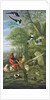 Cock pheasant, hen pheasant and chicks and other birds in a classical landscape by Pieter Casteels