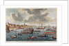 View of Gravesend with troops crossing the Thames to Tilbury Fort by English School