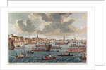 View of Gravesend with troops crossing the Thames to Tilbury Fort by English School