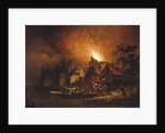 Villagers Struggling to put out a Cottage Fire by Adriaen Lievensz van der Poel