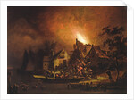 Villagers Struggling to put out a Cottage Fire by Adriaen Lievensz van der Poel