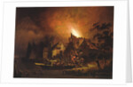 Villagers Struggling to put out a Cottage Fire by Adriaen Lievensz van der Poel