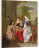 Elegant Company playing backgammon by Nicolaes Verkolje