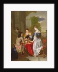 Elegant Company playing backgammon by Nicolaes Verkolje