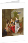 Elegant Company playing backgammon by Nicolaes Verkolje