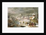 A Winter Landscape with Travellers on a Path by Denys van Alsloot