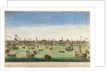 A General View of the Port and Town of Amsterdam, engraving by D.G. Hucquier, 16th century by Dutch School
