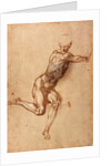 A seated male nude twisting around, c.1505 by Michelangelo Buonarroti