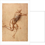 A seated male nude twisting around, c.1505 by Michelangelo Buonarroti