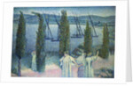 Coastal View with Cypress Trees, 1896 by Henri-Edmond Cross