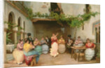 Gathering around the Spanish Dancer in Seville by Jose Ruiz Blasco