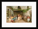 Gathering around the Spanish Dancer in Seville by Jose Ruiz Blasco