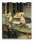 Elegant Women in a Library by Edouard Gelhay