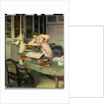 Elegant Women in a Library by Edouard Gelhay