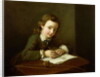 Boy Drawing at a Table by Philippe Mercier