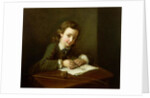 Boy Drawing at a Table by Philippe Mercier