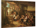Interior with peasants drinking by Richard Brakenburg