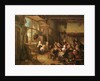 Interior with peasants drinking by Richard Brakenburg