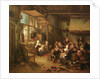 Interior with peasants drinking by Richard Brakenburg