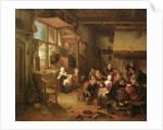 Interior with peasants drinking by Richard Brakenburg