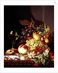 Still life with grapes and wine by Edward Ladell