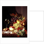 Still life with grapes and wine by Edward Ladell