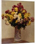 Chrysanthemums in a vase, 1873 by Ignace Henri Jean Fantin-Latour