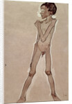 Nude Boy Standing by Egon Schiele