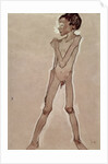 Nude Boy Standing by Egon Schiele