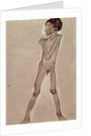 Nude Boy Standing by Egon Schiele