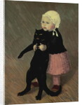 A Small Girl with a Cat, 1889 by Theophile Alexandre Steinlen