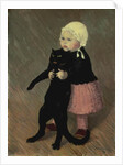 A Small Girl with a Cat, 1889 by Theophile Alexandre Steinlen