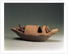 Boat and crew, tomb artefact, Eastern Han Dynasty, 25-220 AD by School Chinese