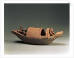 Boat and crew, tomb artefact, Eastern Han Dynasty, 25-220 AD by School Chinese