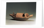 Boat and crew, tomb artefact, Eastern Han Dynasty, 25-220 AD by School Chinese