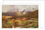A Highland Drove at Strathfillan, Perthshire by Louis Bosworth Hurt