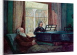 Charles Darwin and his wife at the Piano) by English School