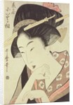 Bust portrait of the heroine Kioto of the Itoya, 18th century by Kitagawa Utamaro