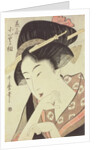 Bust portrait of the heroine Kioto of the Itoya, 18th century by Kitagawa Utamaro