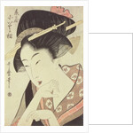 Bust portrait of the heroine Kioto of the Itoya, 18th century by Kitagawa Utamaro