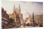 Market Scene at Braunschweig by Cornelius Springer