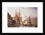 Market Scene at Braunschweig by Cornelius Springer