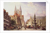 Market Scene at Braunschweig by Cornelius Springer