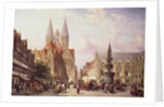 Market Scene at Braunschweig by Cornelius Springer
