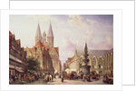 Market Scene at Braunschweig by Cornelius Springer