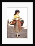 Young Girl Selling Fruits and Vegetables by Eugen von Blaas
