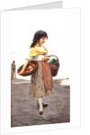 Young Girl Selling Fruits and Vegetables by Eugen von Blaas