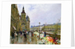 Flower Sellers by the Seine by Georges Stein